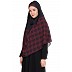 Checkered Instant Hijab- Black-Maroon Checkered Instant Hijab- Black-Maroon